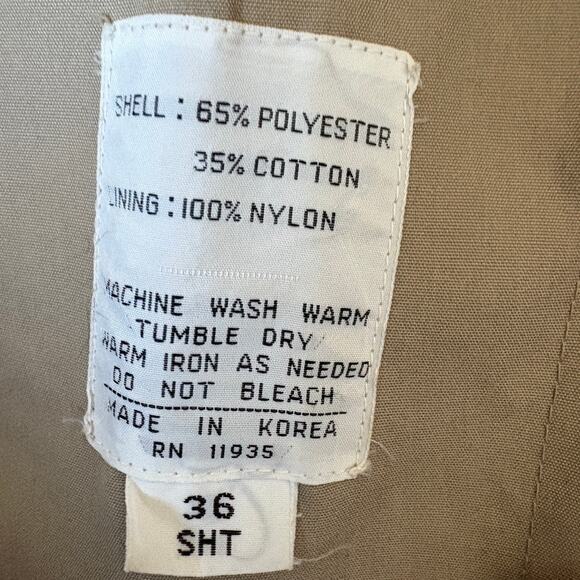 Vintage Woodmere Lined Trench Coat Double Breasted 36 SHT normcore preppy - Picture 6 of 8